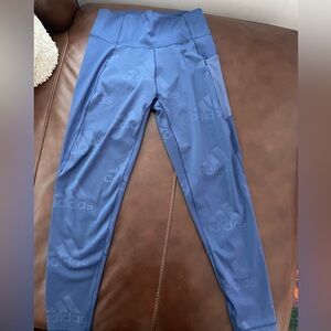 Adidas Navy Blue Logo Leggings Medium
